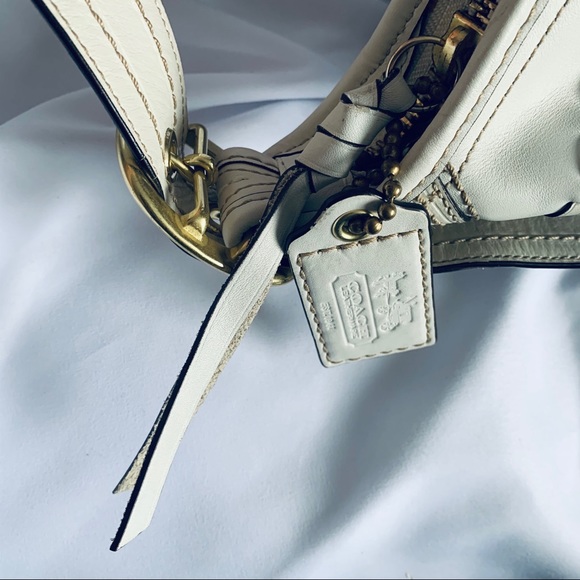 COACH Blue & White Canvas Bucket Bag - Picture 11 of 15